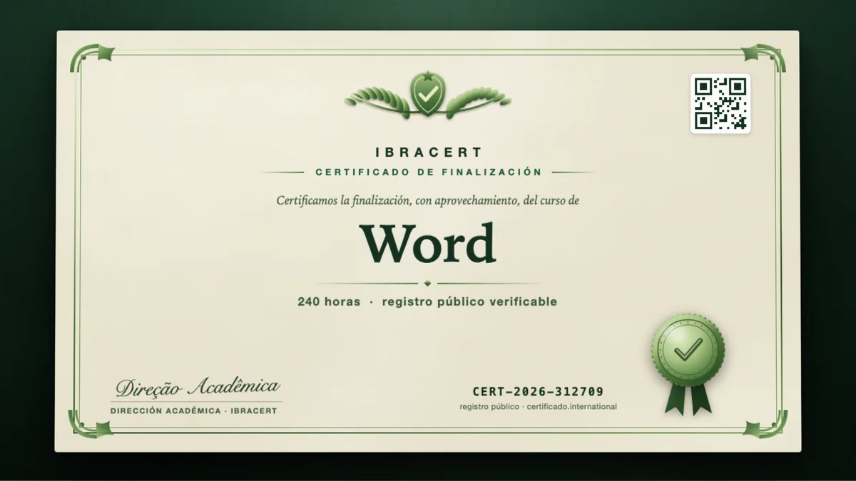 Portada del curso Word