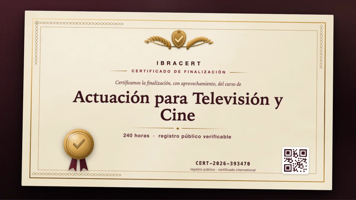 Portada del curso Actuación para Televisión y Cine