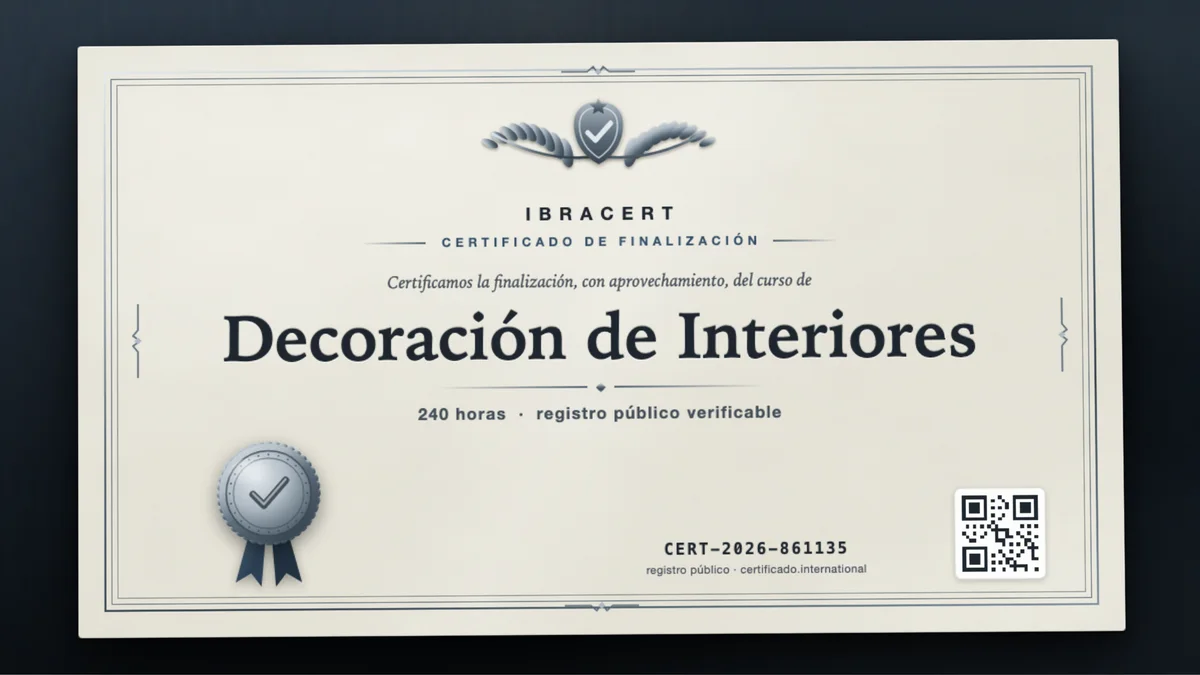 Portada del curso Decoración de Interiores