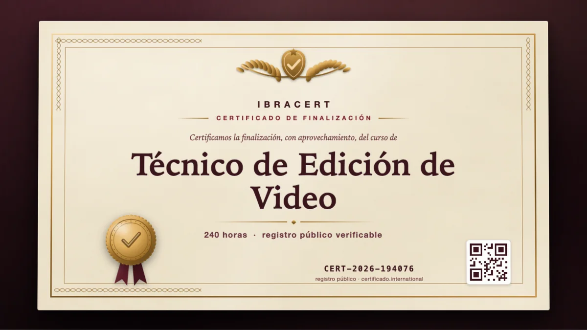Portada del curso Técnico de Edición de Video