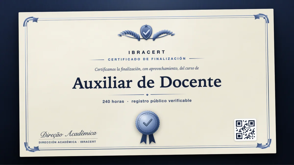 Portada del curso Auxiliar de Docente