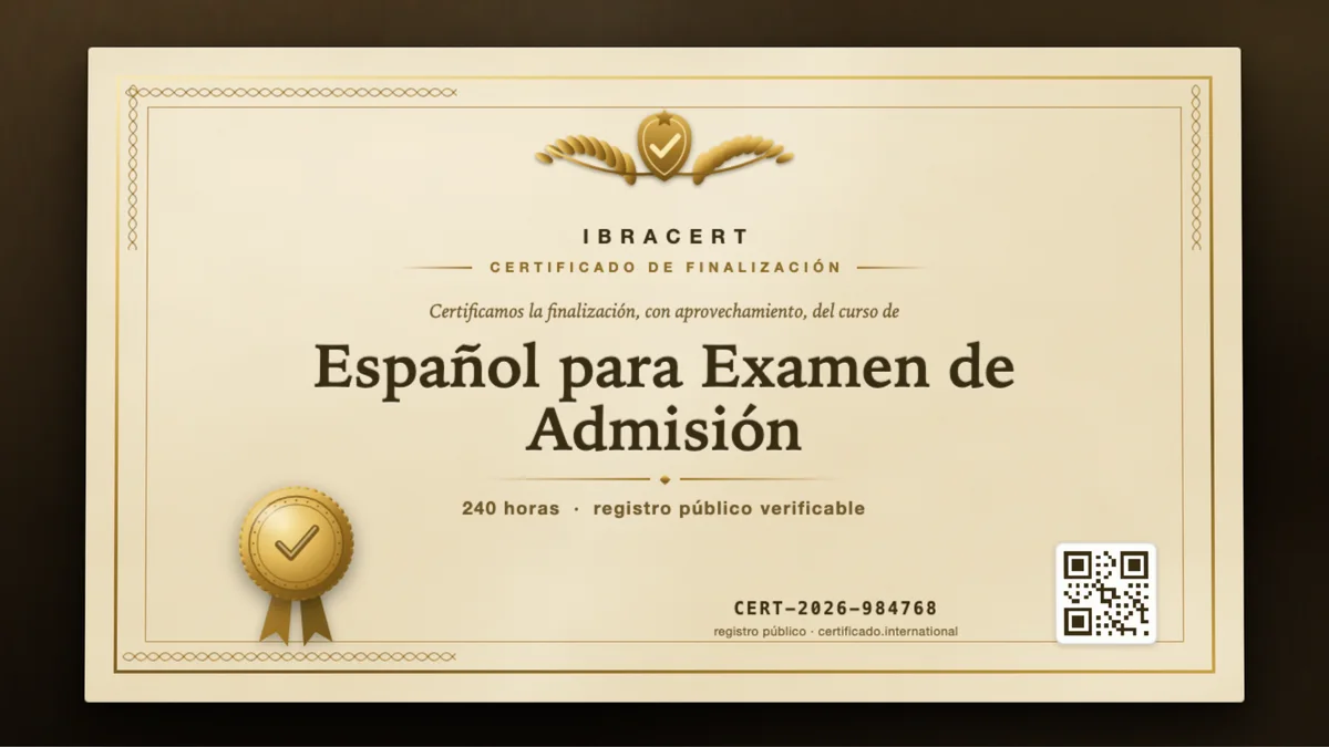 Portada del curso Español para Examen de Admisión