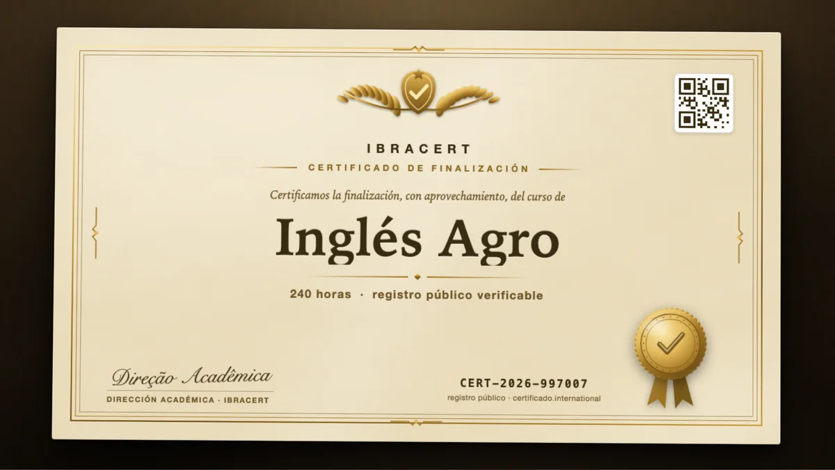 Portada del curso Inglés Agro