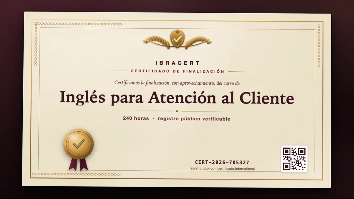 Portada del curso Inglés para Atención al Cliente