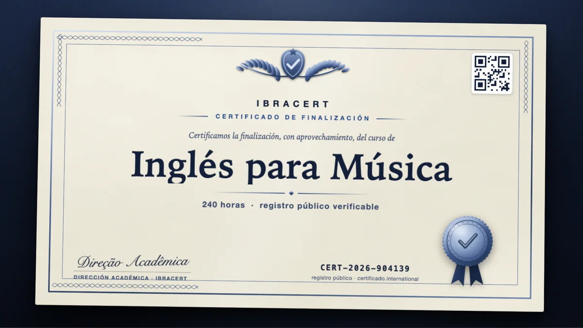 Portada del curso Inglés para Música