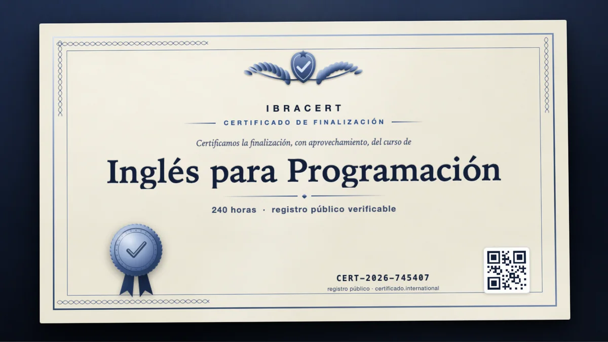 Portada del curso Inglés para Programación
