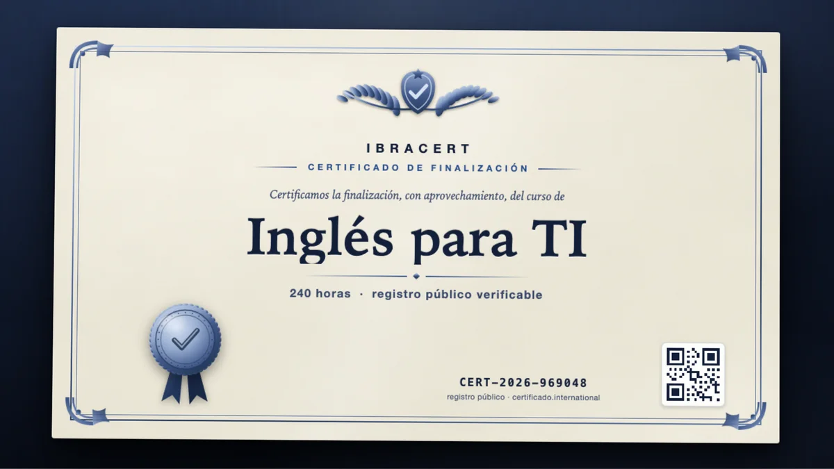 Portada del curso Inglés para TI