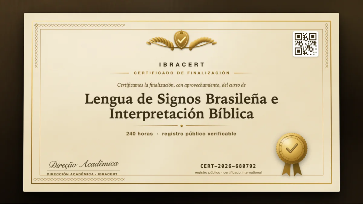 Portada del curso Lengua de Signos Brasileña e Interpretación Bíblica