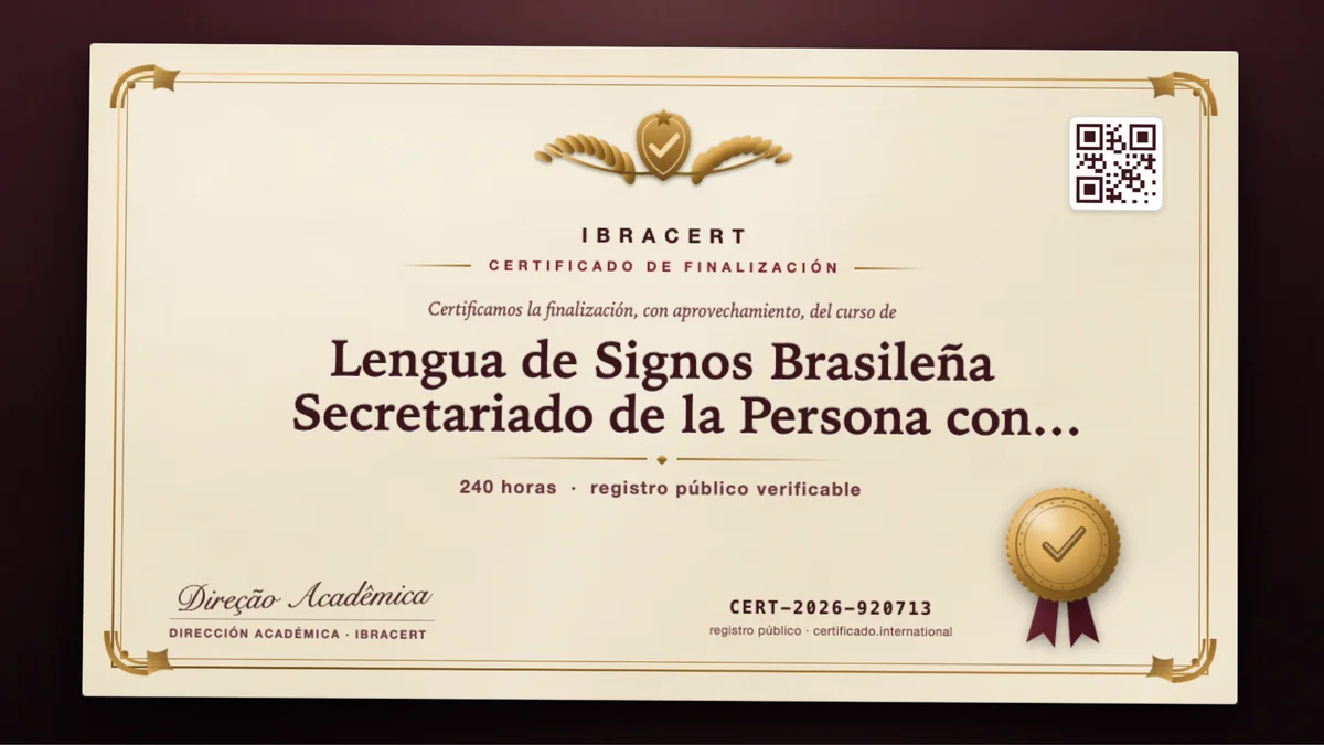Portada del curso Lengua de Signos Brasileña Secretariado de la Persona con Discapacidad