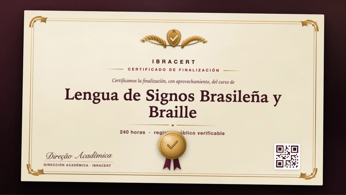 Portada del curso Lengua de Signos Brasileña y Braille