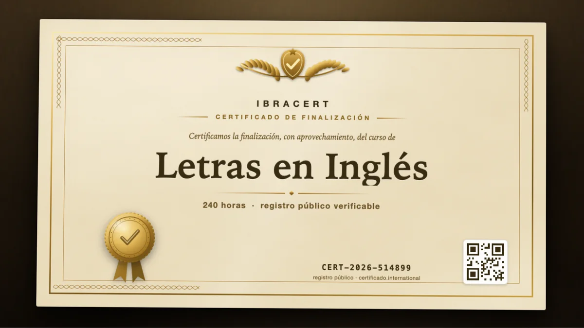 Portada del curso Letras en Inglés
