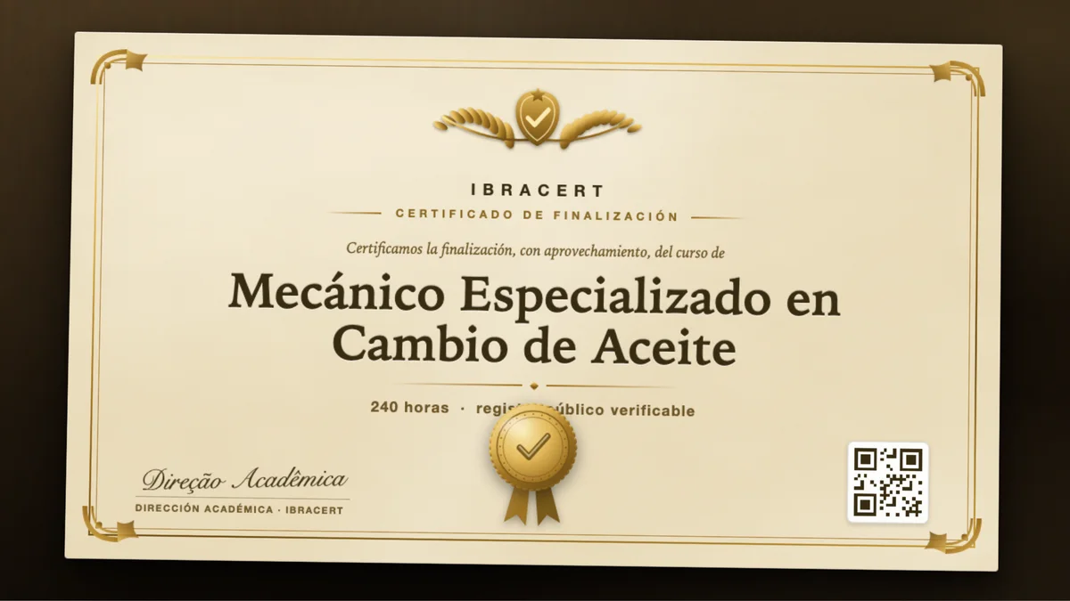 Portada del curso Mecánico Especializado en Cambio de Aceite