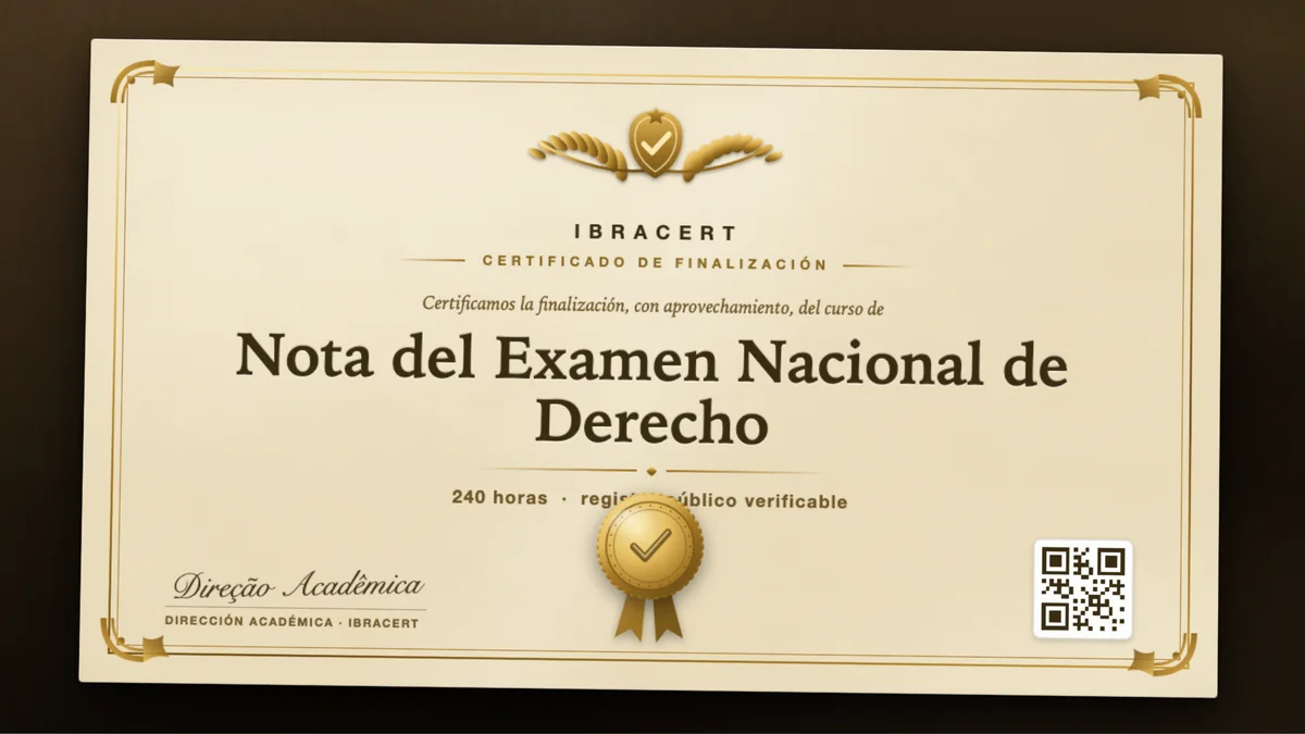 Portada del curso Nota del Examen Nacional de Derecho