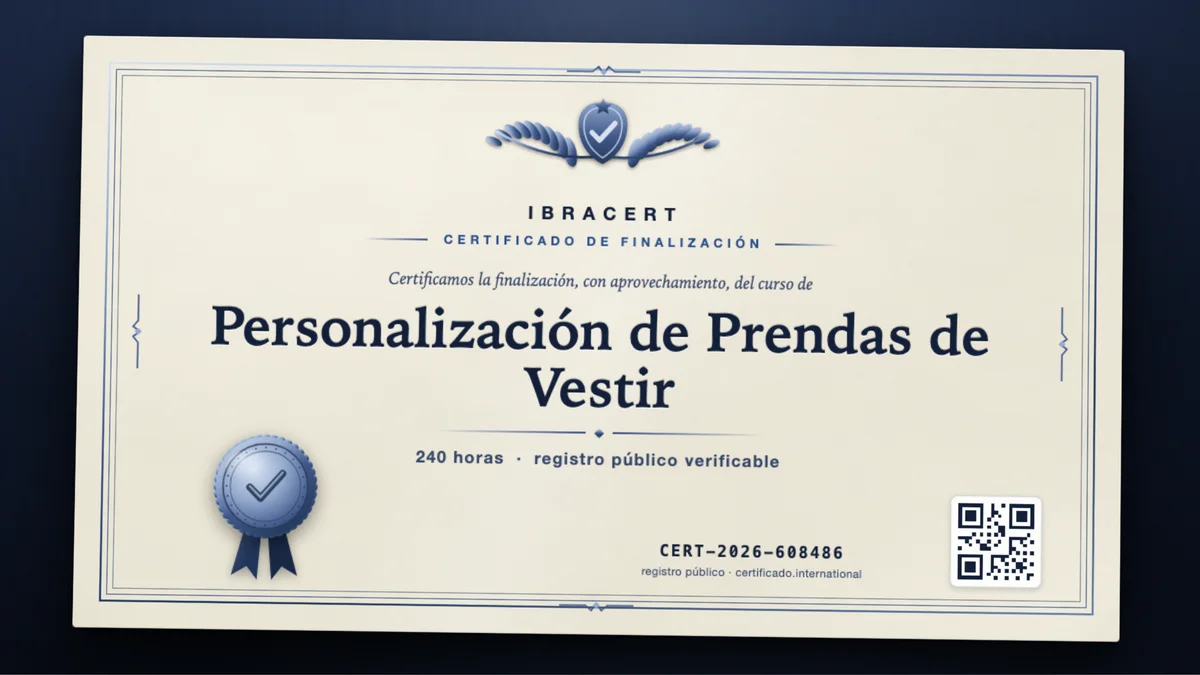 Portada del curso Personalización de Prendas de Vestir