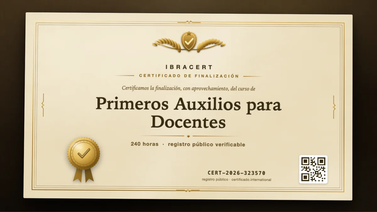 Portada del curso Primeros Auxilios para Docentes