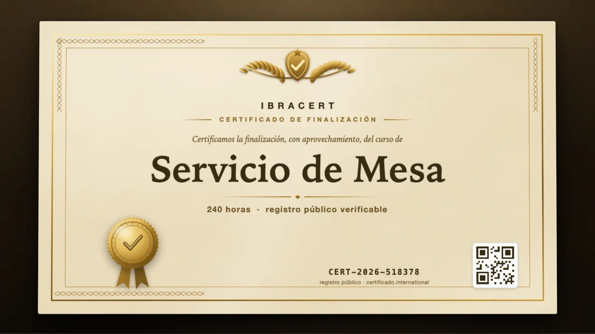 Portada del curso Servicio de Mesa