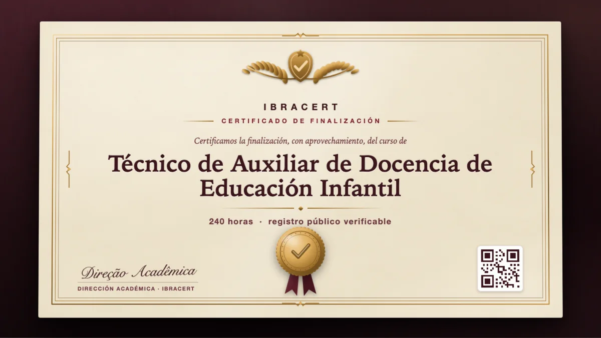 Portada del curso Técnico de Auxiliar de Docencia de Educación Infantil
