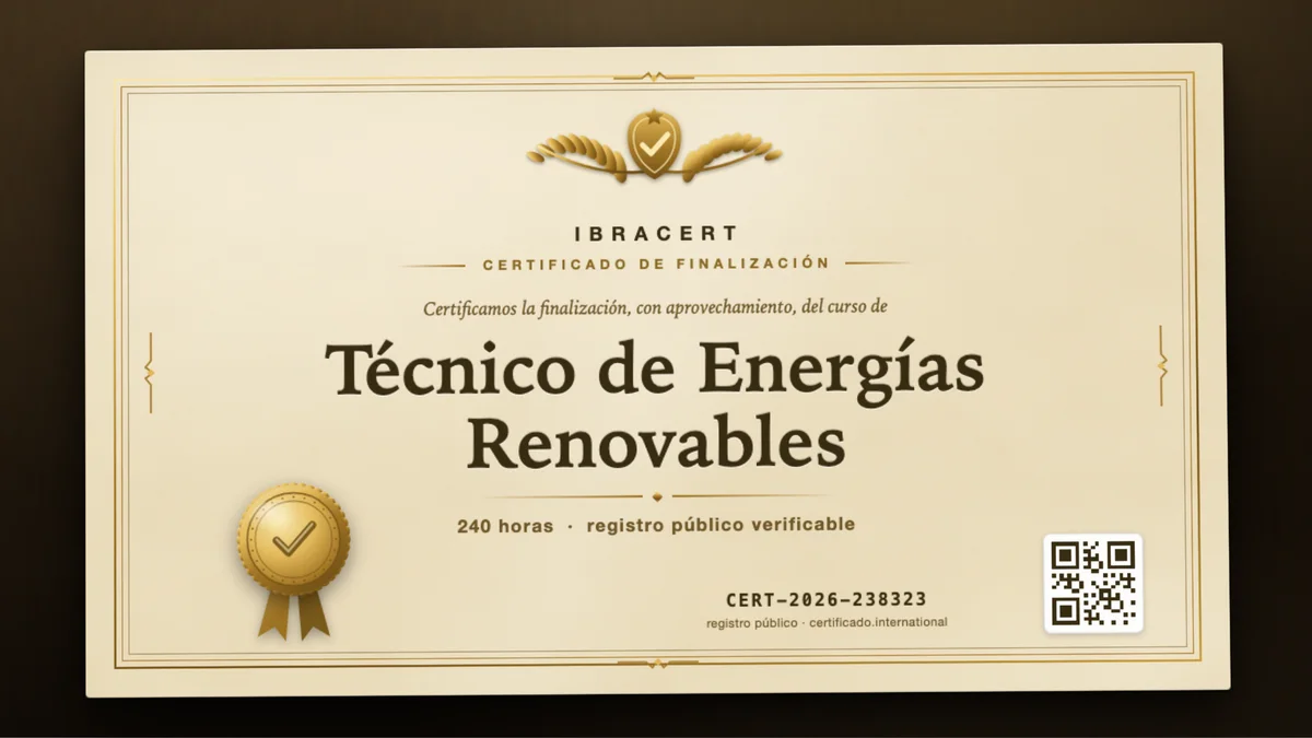 Portada del curso Técnico de Energías Renovables