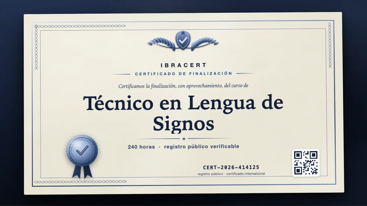 Portada del curso Técnico en Lengua de Signos