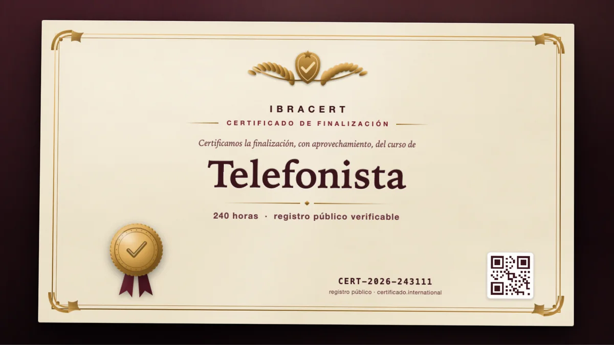 Portada del curso Telefonista