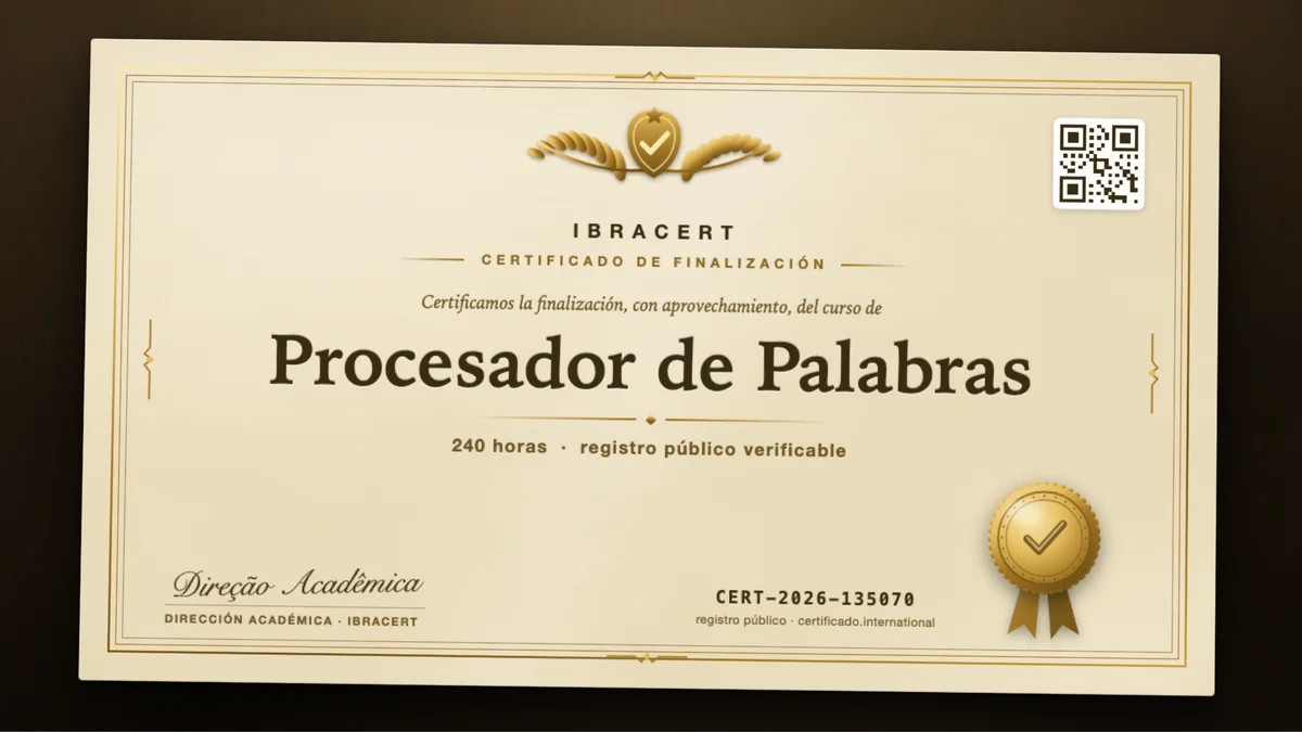 Portada del curso Procesador de Palabras