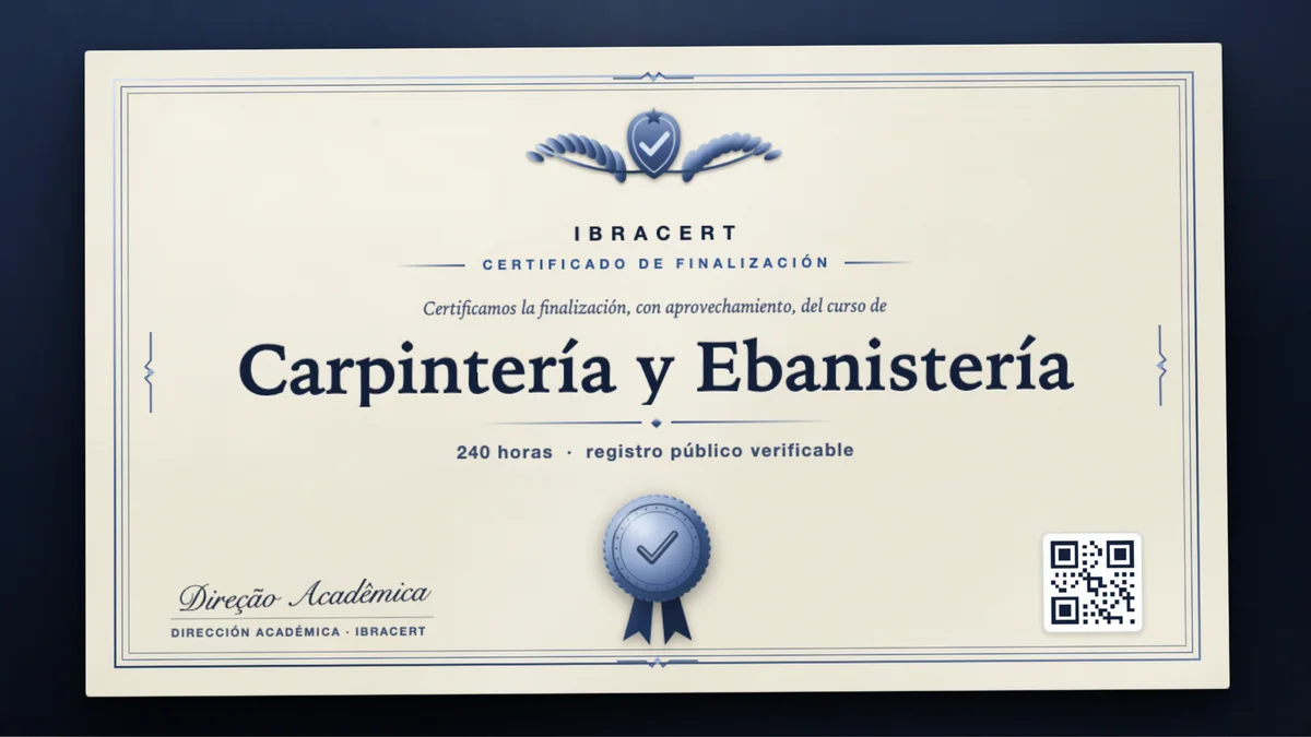 Portada del curso Carpintería y Ebanistería