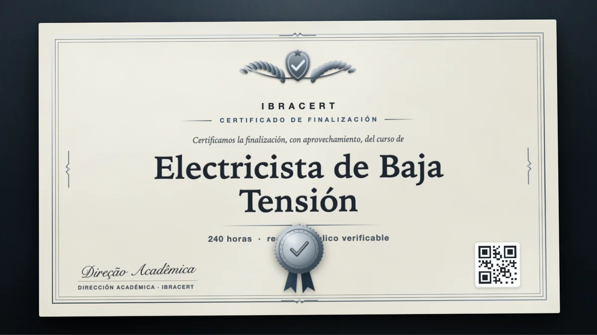 Portada del curso Electricista de Baja Tensión