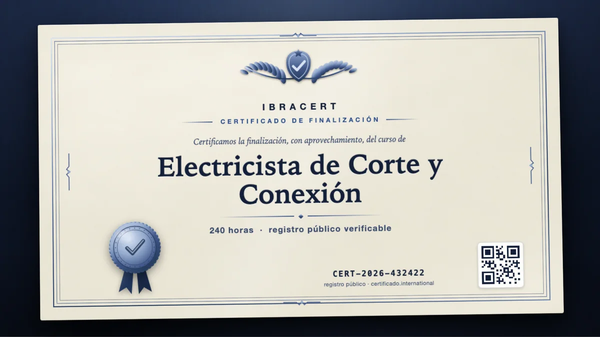 Portada del curso Electricista de Corte y Conexión