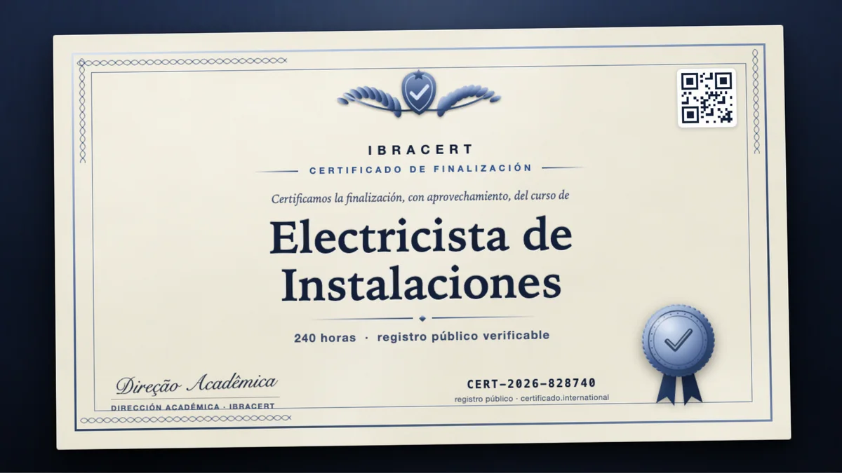 Portada del curso Electricista de Instalaciones