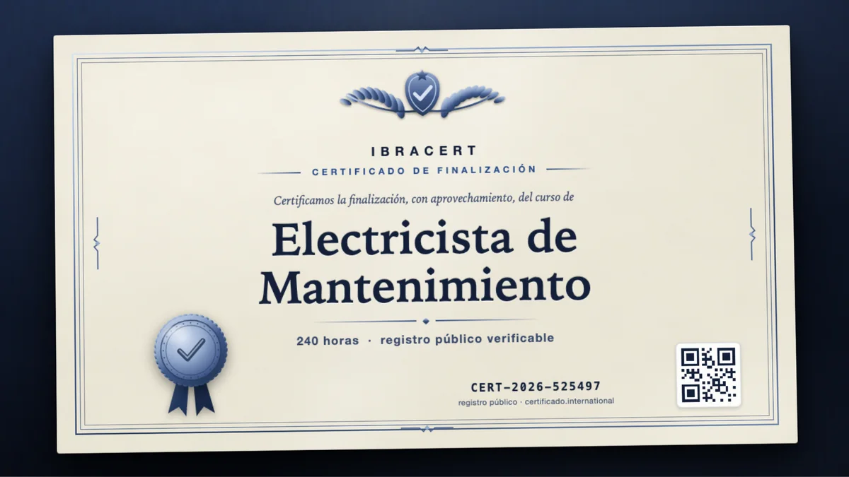 Portada del curso Electricista de Mantenimiento
