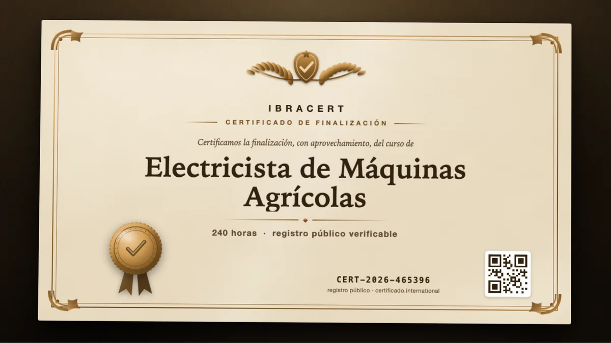 Portada del curso Electricista de Máquinas Agrícolas