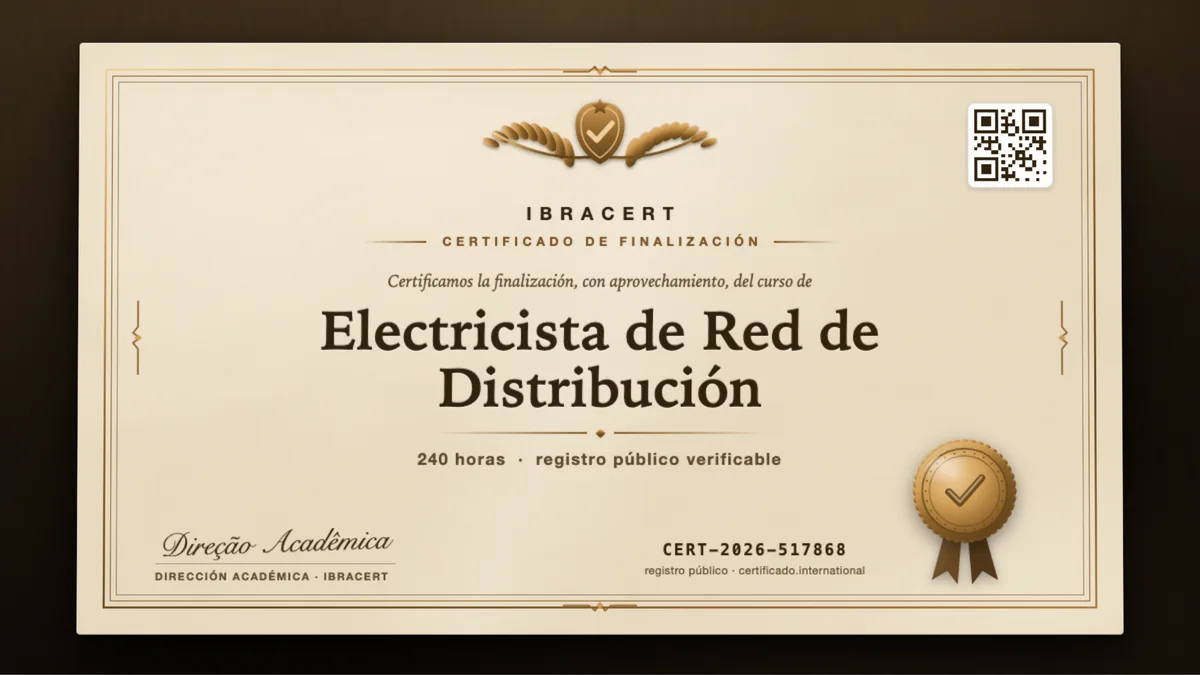 Portada del curso Electricista de Red de Distribución