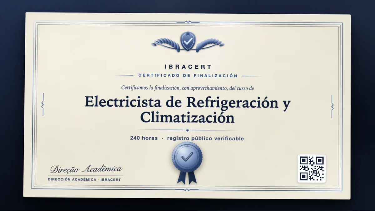 Portada del curso Electricista de Refrigeración y Climatización