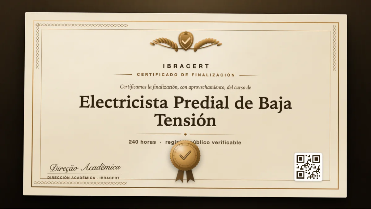 Portada del curso Electricista Predial de Baja Tensión