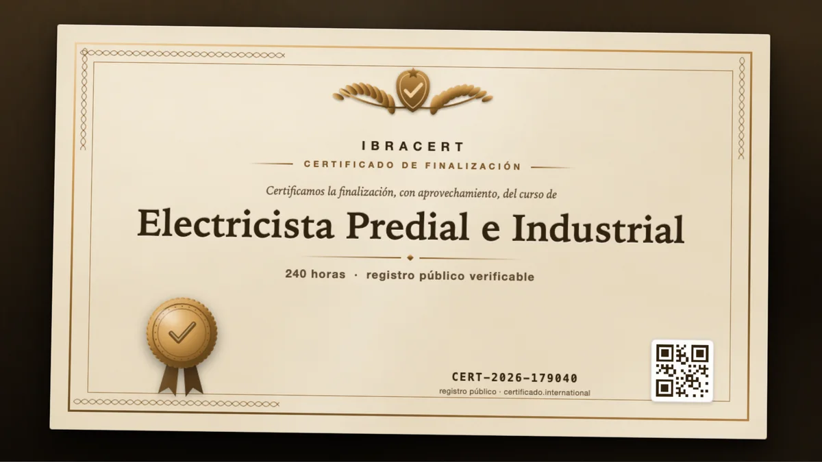 Portada del curso Electricista Predial e Industrial