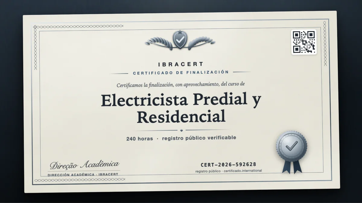 Portada del curso Electricista Predial y Residencial