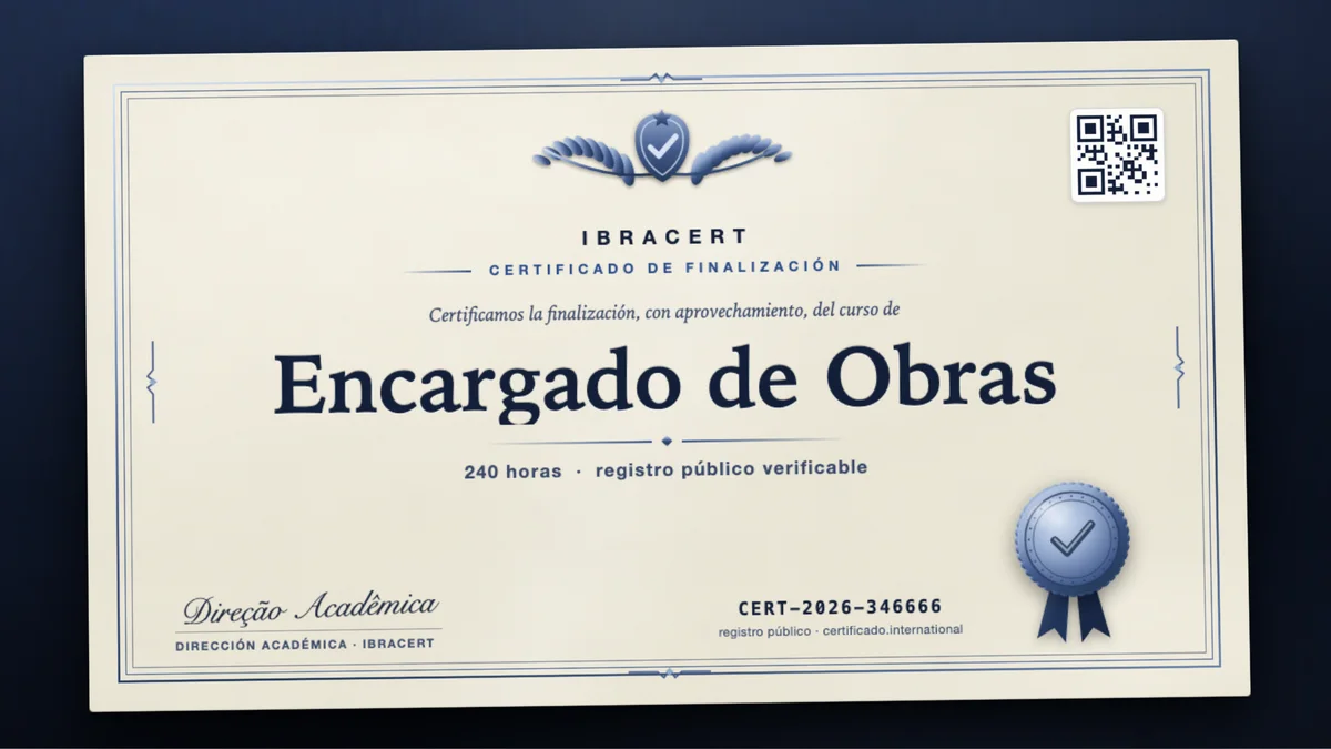 Portada del curso Encargado de Obras