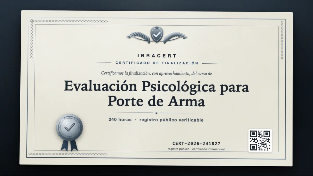 Portada del curso Evaluación Psicológica para Porte de Arma