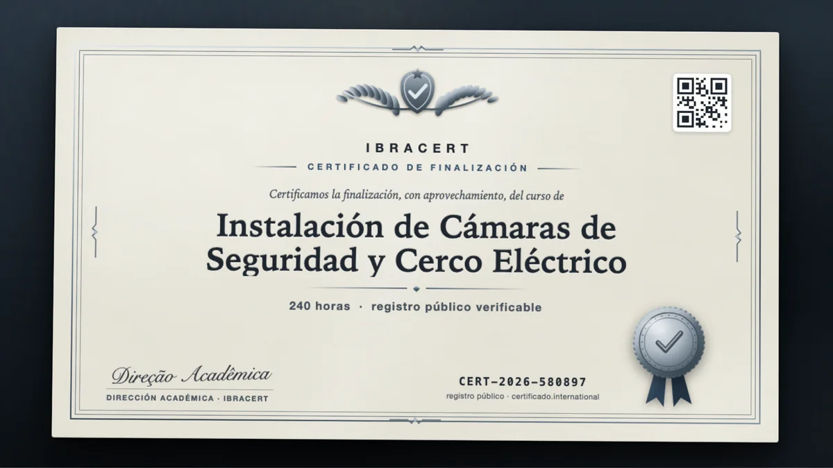 Portada del curso Instalación de Cámaras de Seguridad y Cerco Eléctrico