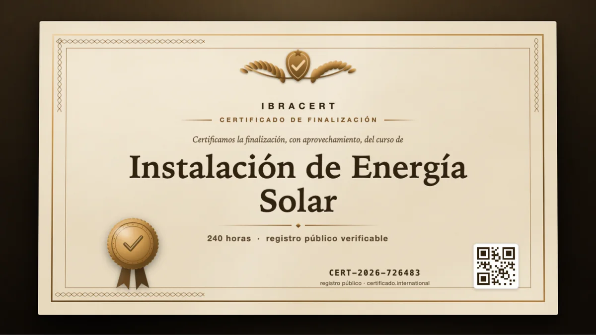 Portada del curso Instalación de Energía Solar