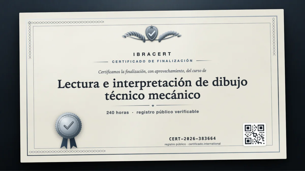 Portada del curso Lectura e interpretación de dibujo técnico mecánico