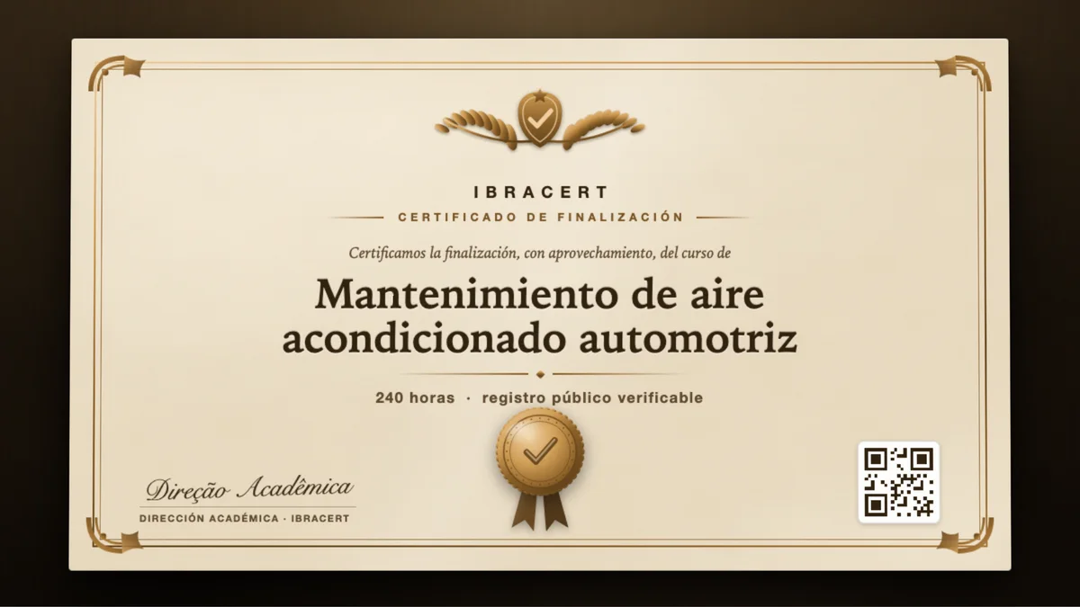 Portada del curso Mantenimiento de aire acondicionado automotriz