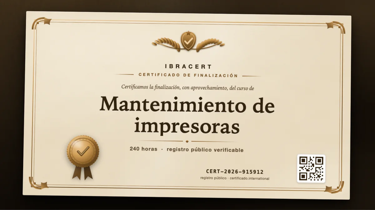 Portada del curso Mantenimiento de impresoras