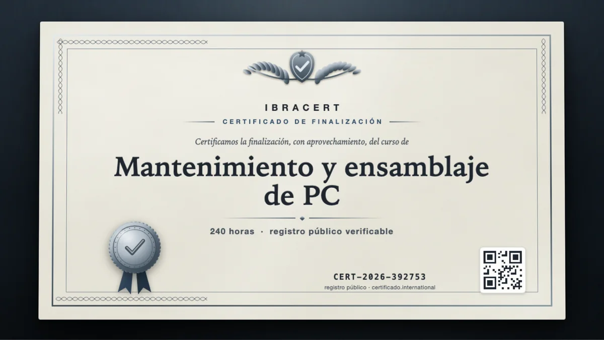 Portada del curso Mantenimiento y ensamblaje de PC