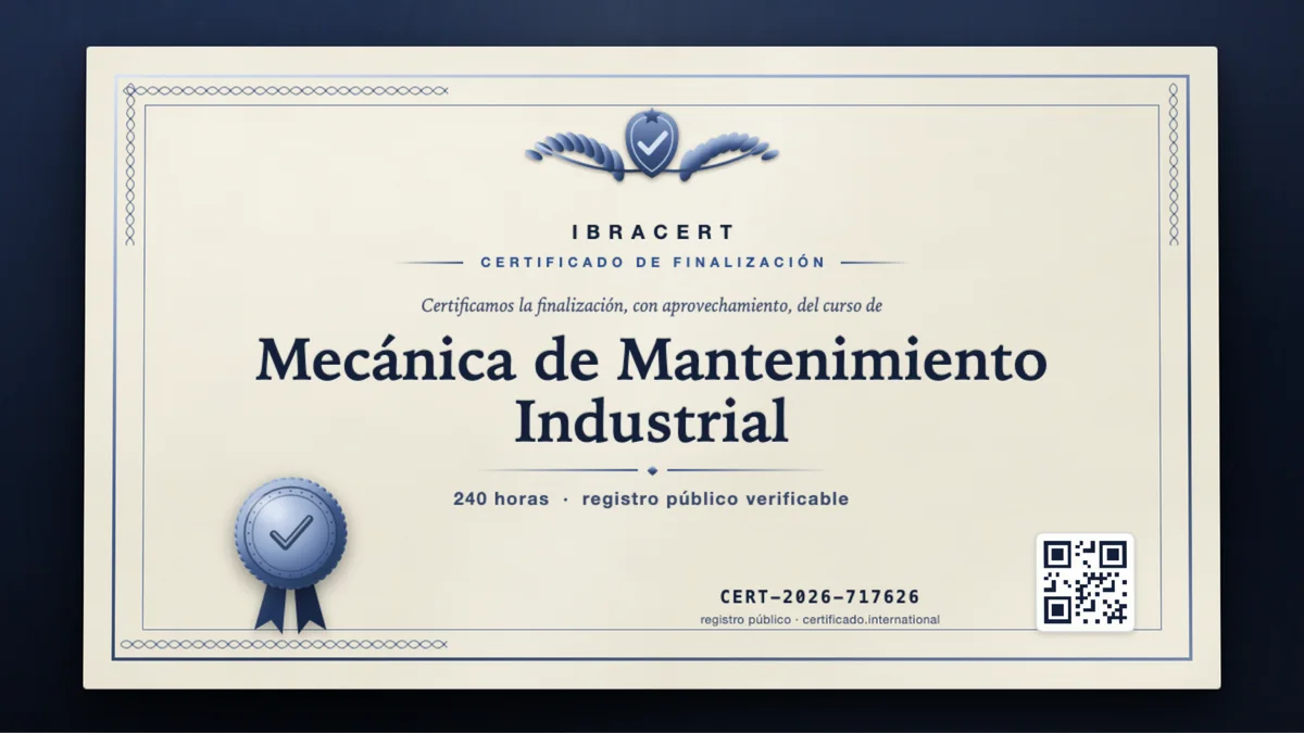 Portada del curso Mecánica de Mantenimiento Industrial