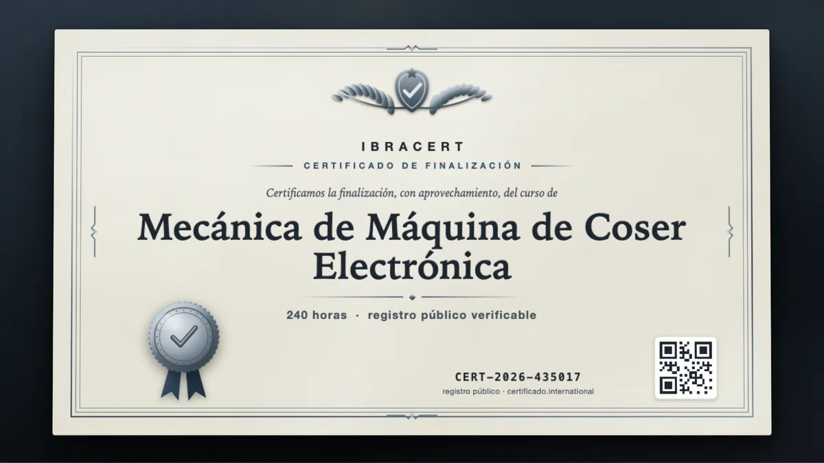 Portada del curso Mecánica de Máquina de Coser Electrónica