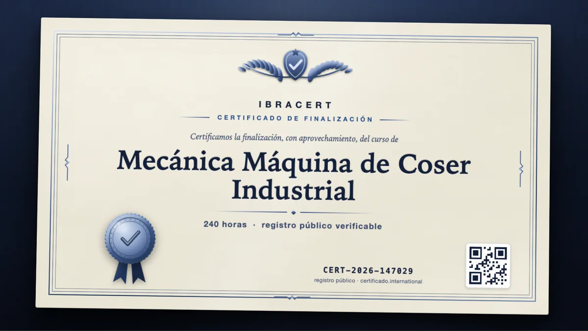 Portada del curso Mecánica Máquina de Coser Industrial