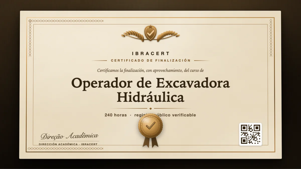 Portada del curso Operador de Excavadora Hidráulica