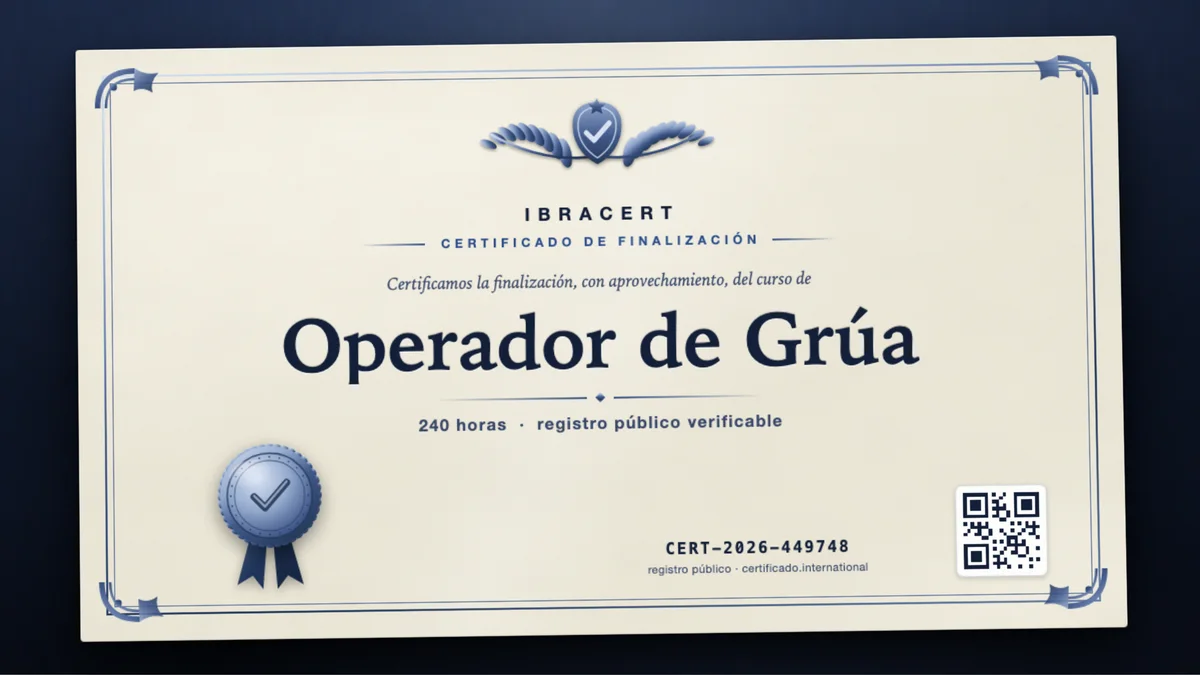 Portada del curso Operador de Grúa