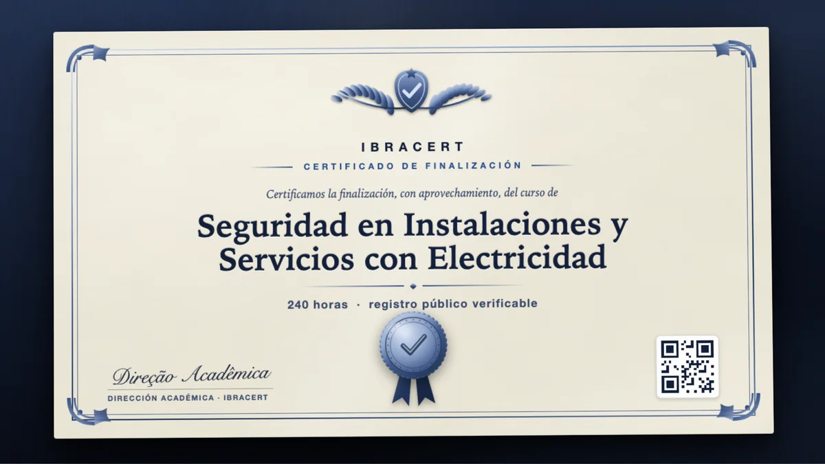 Portada del curso Seguridad en Instalaciones y Servicios con Electricidad